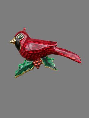 Vintage Joan Rivers Red Cardinal Brooch, Flights of Fantasy